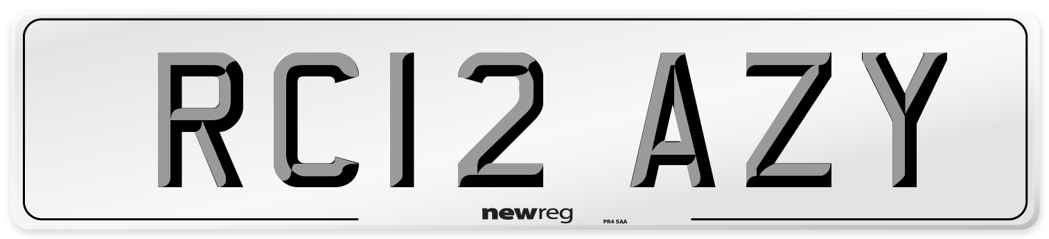 RC12 AZY Number Plate from New Reg